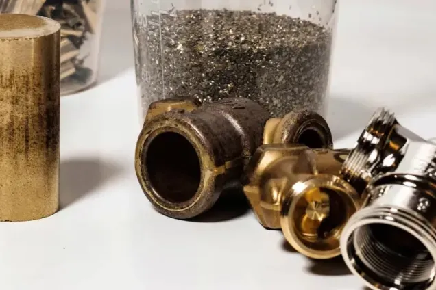 Olika material, resurser och slutprodukter ligger på ett bord. Foto.